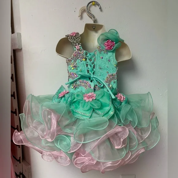 open lace back dress Glitz Beaded Bodice Baby Girl/Princess/ Cupcake Pageant Dress –  CupcakePageantDress